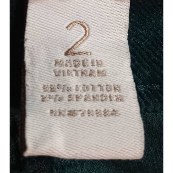 Chico's Pants Ladies 12 Chico's 2 Green Corduroy Straight Leg Western Dark Acade - Picture 6 of 8